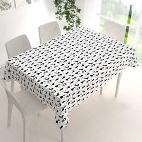 Biante Detský bavlnený obdĺžnikový obrus Sandra SA-019 Čierne mačky 50x100 cm