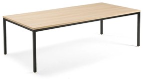 Rokovací stôl QBUS, 2400x1200 mm, 4 nohy, čierna / dub