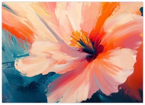 Obraz - Maľovaný kvet (70x50 cm)