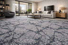 Spoltex, Metrážny koberec Marbeline 174 šedý, na mieru, šíře 4m, šedá, filc, detská izba