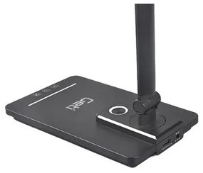 LED Stmievateľná stolná lampa s USB LED/9W/230V 3000K/4000K/5500K čierna