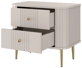 Nočné stolíky Vespera 56 cm - 2 ks - kašmírová / zlatá