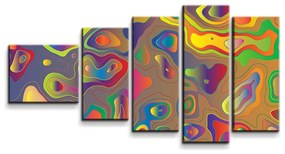 Sablio Obraz - 5-dílný Farebné škvrny - 100x60 cm