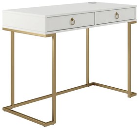 Biely pracovný stôl CosmoLiving by Cosmopolitan Camila