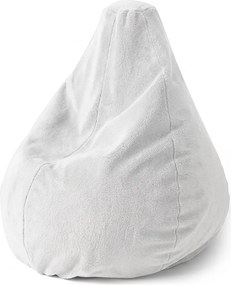 Sablio Sedací vak Pear SOFTY - Cloud White - 70 x 95 x 15 cm