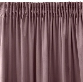 Štýlový zamatový záves v staro ružovej farbe na riasiacu pásku