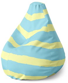 Sablio Sedací vak Pear Modro-žlté pruhy - 70 x 95 x 15 cm