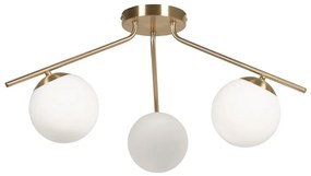 Stropné svietidlo so skleneným tienidlom v bielo-zlatej farbe ø 14 cm Mahala - Kave Home