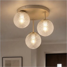 Brilagi - Prisadený luster STELLA 3xE27/60W/230V béžová/zlatá