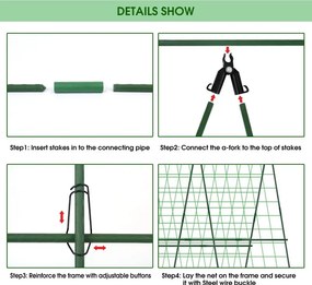 Záhradná oporná konštrukcia s mriežkou 1,2 x 1,2 m