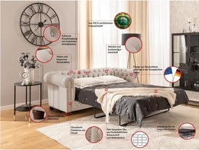 Béžová zamatová rozkladacia pohovka 203 cm York Blik – Ropez