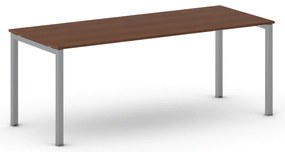 Rokovací kancelársky stôl PRIMO SQUARE, 200x80 cm, sivostrieborná podnož, čerešňa