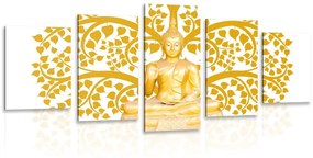 5-dielny obraz Budha so stromom života Varianta: 100x50