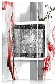 Gario Paraván Abstrakcia v sivej a červenej farbe Rozmery: 110 x 170 cm, Prevedenie: Klasický paraván