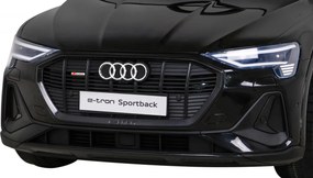 Ramiz Audi E-Tron Sportback pre deti čierne + na diaľkové ovládanie + pohon 4x4 + pomalý štart + rádio MP3 + LED
