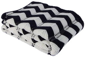 Tmavomodrý bavlnený pléd Homemania Decor Cozy, 130 x 170 cm