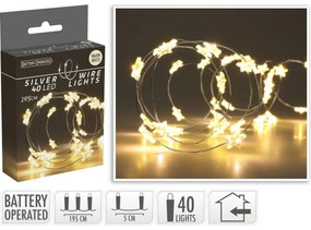 Svetelný drôt Hviezdičky 1,95 m, 40 mikro LED, teplá biela