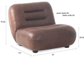 Hnedé kožené kreslo Wyatt – Dutchbone