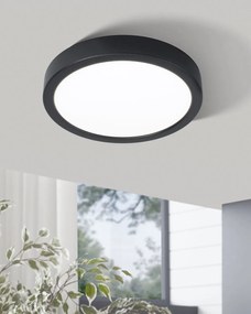 EGLO LED prisadené stmievateľné osvetlenie FUEVA 5, 16,5W, teplá biela, 21cm, okrúhle, čierne