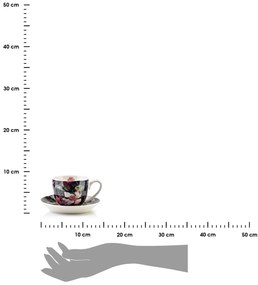 Porcelánová šálka s podšálkou Harper Flowers 250 ml