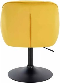 LuxuryForm DESIGN Stolička AVOLA VELUR na čiernom tanieri - žltá