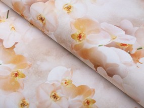 Biante Dekoračný záves TF-045 Orchidey na béžovom 140x210 cm