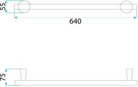 Rea Aristo, vešiak na uterák 60cm, brúsená oceľ, REA-98501