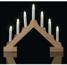 LED Vianočný svietnik 7xLED/2xAA béžová