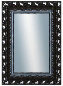 DANTIK - Zrkadlo v rámu, rozmer s rámom 50x70 cm z lišty ROKOKO čierna lesklá (2632)