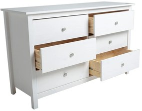 Biela nízka komoda z borovicového dreva 130x80 cm Berna – Marckeric