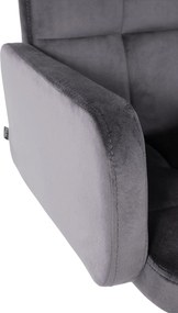 Barová stolička Los Angeles - zamat, chróm rám - tmavo šedá