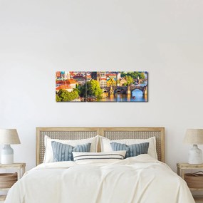 Obraz - Praha (s hodinami) (90x30 cm)