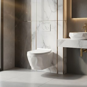 Rea Gustavo, závesná WC misa + toaletné sedadlo, biela, REA-C1652