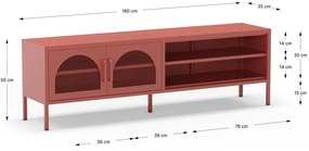 TV stolík v tehlovej farbe 160x50 cm Diora – Marckeric