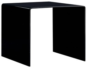 Konferenčný stolík, čierny 50x50x45 cm, tvrdené sklo