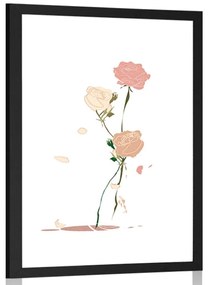 Plagát s paspartou krása kvetov - 40x60 black