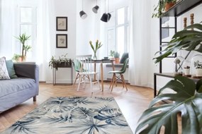 Koberec štrukturálny BOTANIC 65265 Listy Monstera - sivý
