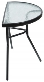 Záhradný stolík MODERN polkruhový 60 cm čierny