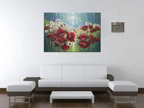 Gario Ručne maľovaný obraz Maky v svetle mesiaca Rozmery: 120 x 80 cm