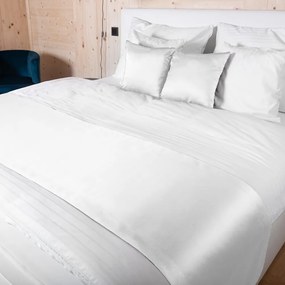 Biante Saténový prehoz/behúň na posteľ Satén LUX-040 Biely 50x200 cm
