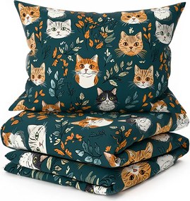 Bavlnené obliečky CATTAMI POLY tmavozelené Rozmer obliečky: 70 x 90 cm | 140 x 220 cm