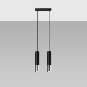 Závesné svietidlo Loopez, 2x čierne kovové tienidlo, ch