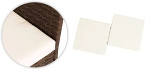 Záhradný set ratanového nábytku: Lavica + stolík + 2 kreslá - hnedá