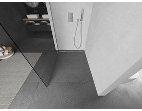 Mexen Kioto L, sprchová zástena Walk-In 110 x 200 cm, 8mm číre sklo, brúsená oceľ profil, 800-110-103-97-00