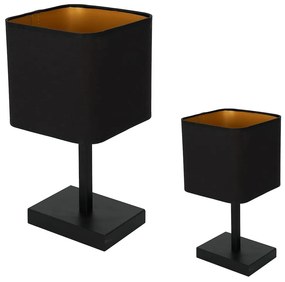 Stolná lampa Napoli, 1x čierne textilné tienidlo, b