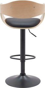 Barová stolička Kingston B - koženka, čierny rám - prírodná/čierna