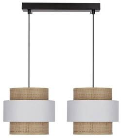 Závesné svietidlo s ratanovým tienidlom v bielo-prírodnej farbe ø 20 cm Rattan – Candellux Lighting