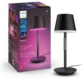 8719514404595 Philips HUE Go prenosná dotyková stolná lampička LED 36cm 6,2W/530lm CCT+RGB IP54 čierna bluetooth vrátane batérie