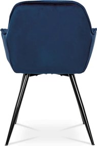 Jedálenská stolička zamatová, modrá DCH-421 BLUE4