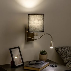 Brilagi - LED Nástenná lampa NUBILA 1xE27/25W/230V + LED/3W chróm/čierna